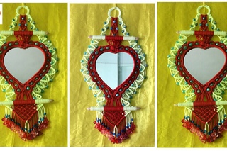 How to make Handmade Macrame Mirror Wall Hanging| Design #5|Wall piece using mirror| Macrame Mirror