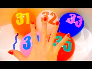 Семья Пальчиков Учим Цифры 31-35 Цвета Лопаем Шарики Finger family Learning Colour Number ChildrenTV
