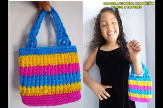 CARTERA  DE PLAYA PARA NIÑA TEJIDA A CROCHET PASO A PASO
