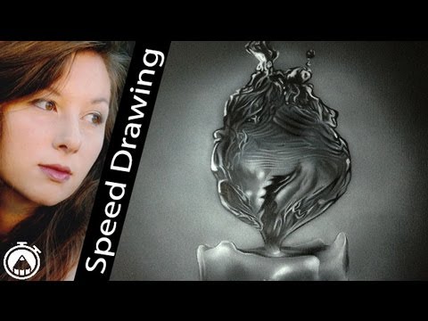 WOW Candle with water flame Pencil and Airbrush speed drawing by Ambra