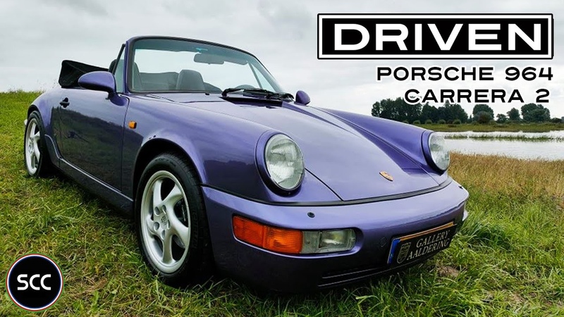PORSCHE 911 964 CARRERA 2 1990, 4 K, Violet Blue, Drive in top gear with engine sound, SCC