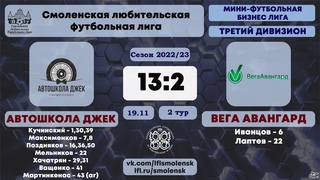 Мини-футбол 2022/23. АВТОШКОЛА ДЖЕК - ВЕГА АВАНГАРД - 13:2 (обзор матча + интервью)