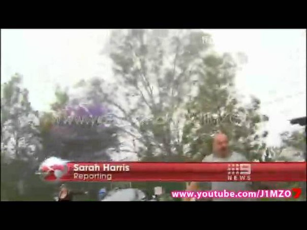 Angry man attacks the media, Cameramen, News Reporters