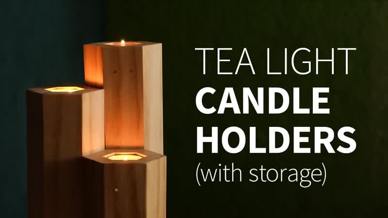 DIY tea light candle holder w, storage, How