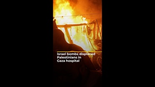 Israel bombs tents housing displaced Palestinians in Gaza hospital | AJ #shorts