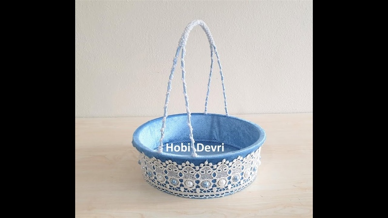 Diy Making Basket with Flour Sifter, Wedding Basket, Baby shower, Un Eleğinden Sepet Yapımı,