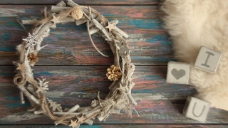 Christmas wreath made of Sticks. Christmas decorations DIY