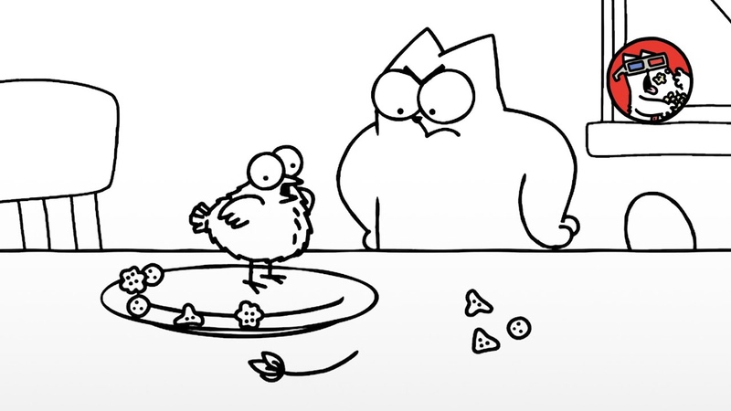 Simons Cat Bites Off more Than He Can Chew, Simons Cat