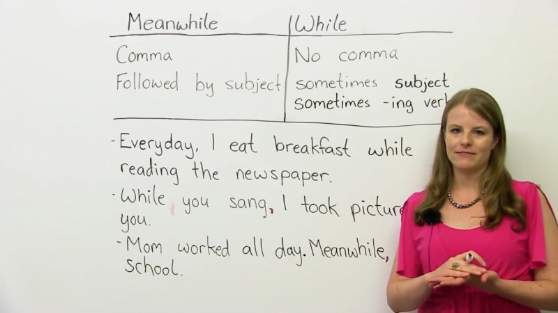 Speaking English WHILE or