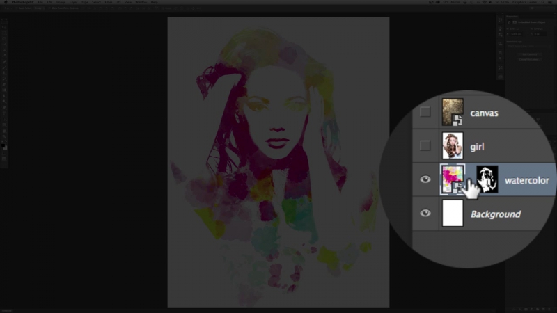 Watercolor Girl Multiple Exposure Effect Photoshop Tutorial
