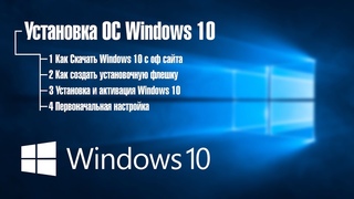 Установка и настройка  Windows 10