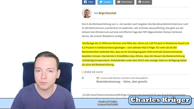 Charles Krüger Das Finanzamt braucht Geld Rentner werden nach Rentenerhöhung erstmals