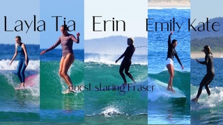 Longboarding with Tia/Layla/Emily/Kate/Erin and Fraser - Coffs Coast
