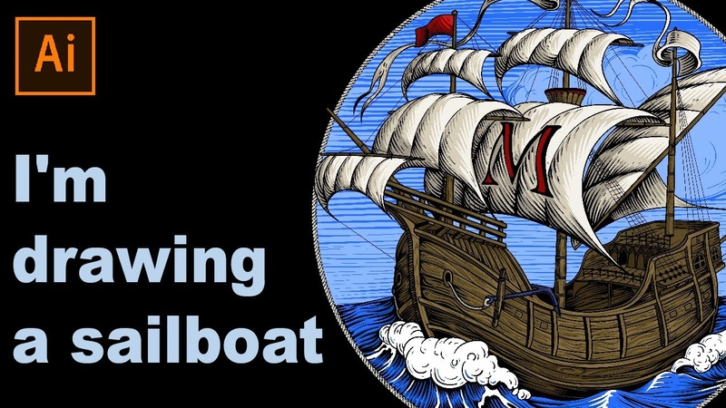 How to draw a sailboat using adobe illustrator