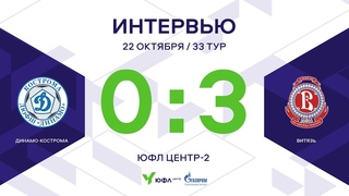 ЮФЛ Центр-2. Динамо-Кострома  Витязь. 33-й тур. Интервью