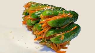 Малосольные огурцы по-корейски ои-собаги (кимчи из огурцов) 오이소박이 (ПП)