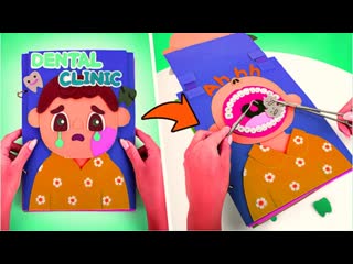 Играем в стоматологическую клинику | Сделай сам DIY зубная книга!