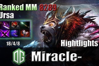 Dota 2 - Miracle- Middle Ursa 8289 mmr (18/4/8) Highlights